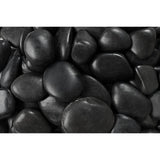 Rain Forest 20 lb. Grade A Black Polished Pebbles 1 in. to 2 in. - Super Arbor
