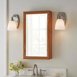 15-1/4 in. W x 26 in. H Framed Surface-Mount Bathroom Medicine Cabinet in Oak - Super Arbor