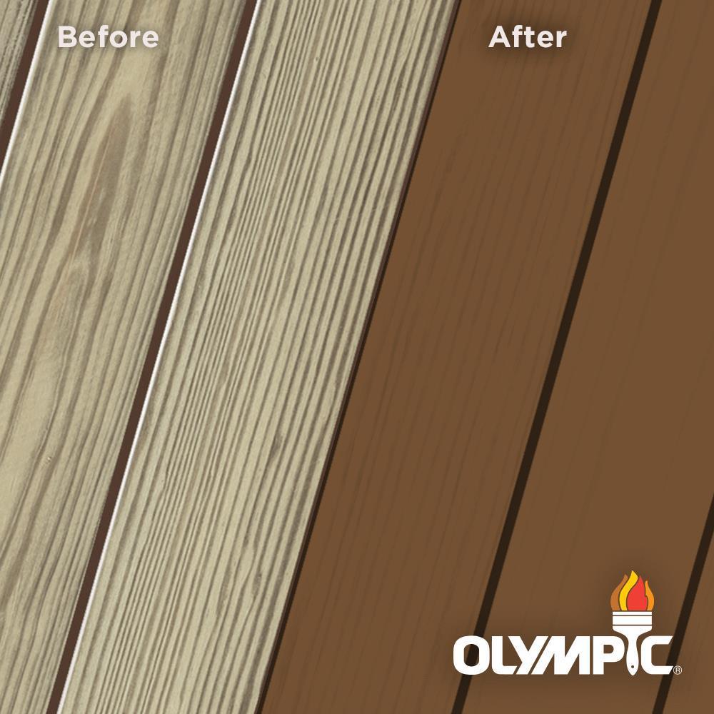 Olympic Elite 1 gal. Chestnut Brown Solid Advanced Exterior Stain and Sealant in One - Super Arbor