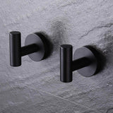 Round Bathroom Robe Hook and Towel Hook in Stainless Steel Matte Black (2-Pack) - Super Arbor