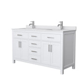 Beckett 42 in. W x 22 in. D Single Vanity in White with Cultured Marble Vanity Top in White with White Basin - Super Arbor