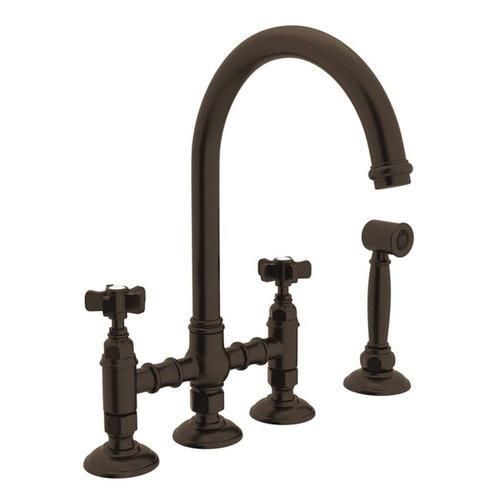 Rohl Italian Kitchen San Julio Tuscan Brass 2-Handle Deck-Mount Bridge Handle Kitchen Faucet