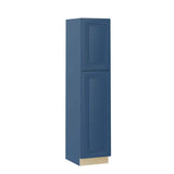 Home Decorators Collection Grayson 18 in. W x 24 in. D x 90 in. H Assembled Plywood Pantry Kitchen Cabinet in Mythic Blue with Soft Close LH