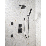 Zura 5-Spray 1.3 in. Single Wall Mount Handheld H2Okinetic Shower Head in Matte Black - Super Arbor