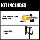 20 in. Variable-Speed Corded Scroll Saw with Bonus Scroll Saw Stand - Super Arbor