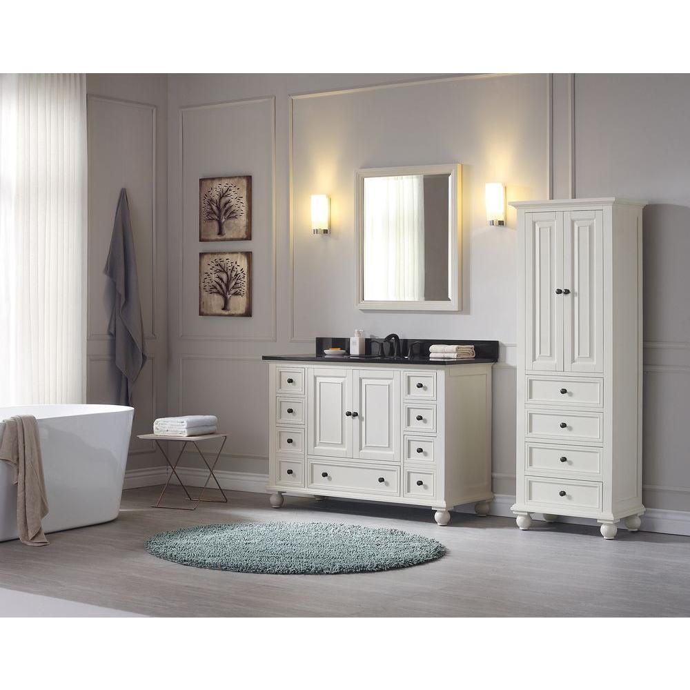 Thompson 24 in. W x 68 in. H x 16 in. D Bathroom Linen Storage Cabinet in French White - Super Arbor