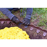 ProFlex 20 ft. Brown Scalloped Woodgrain Plastic No-Dig Edging Kit - Super Arbor