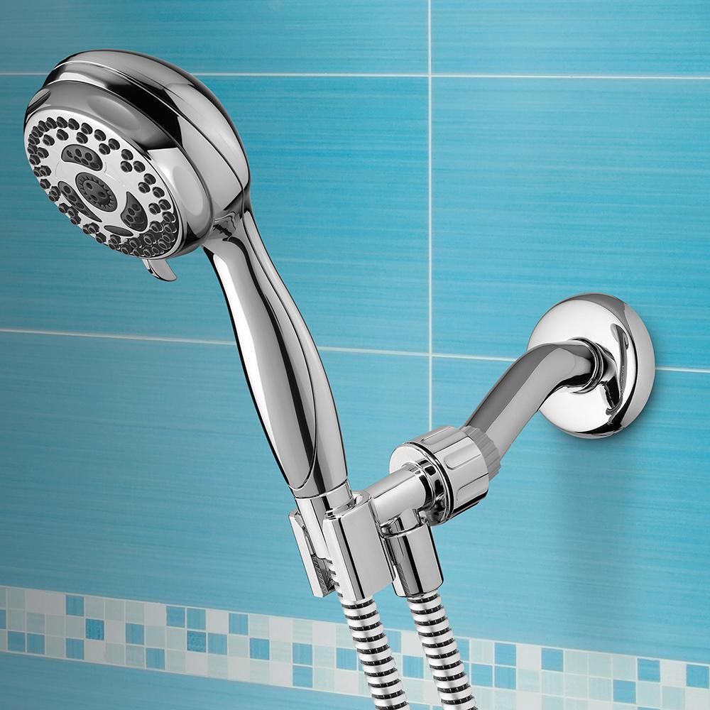 6-Spray 3.3 in. Single Wall Mount Handheld Shower Head in Chrome - Super Arbor