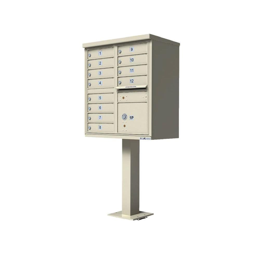 16-Mailboxes 1-Outgoing Mail Compartment 2-Parcel Lockers Pedestal Mount Cluster Box Unit - Super Arbor
