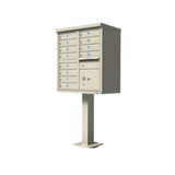 16-Mailboxes 1-Outgoing Mail Compartment 2-Parcel Lockers Pedestal Mount Cluster Box Unit - Super Arbor
