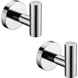 Round Bathroom Robe Hook and Towel Hook in Stainless Steel Matte Black (2-Pack) - Super Arbor