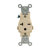 20 Amp Commercial Grade Double-Pole Single Outlet, White - Super Arbor