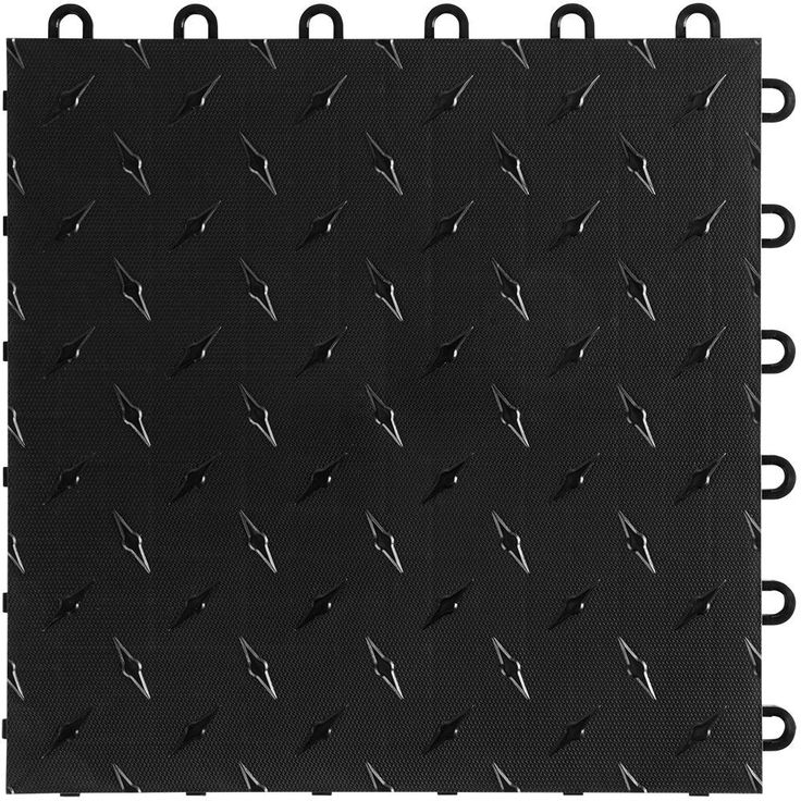 Swisstrax 12 in. W x 12 in. L Jet Black Diamondtrax Home Modular Polypropylene Flooring (10-Tile/Pack) (10 sq. ft.)