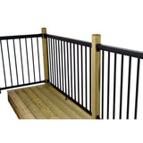 6 ft. Textured Black Aluminum Level Picket and Spacer Set for 3 ft. Finished Railing Height - Super Arbor