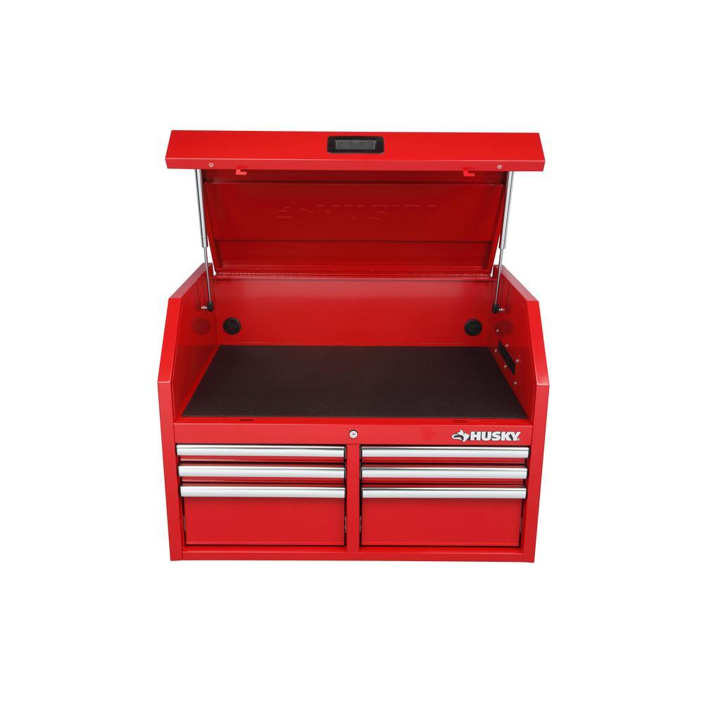 36 in. W 6-Drawer, Deep Tool Chest in Gloss Red