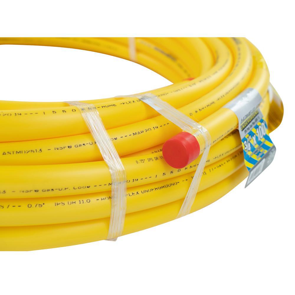 3/4 in. IPS x 100 ft. DR 11 Underground Yellow Polyethylene Gas Pipe - Super Arbor