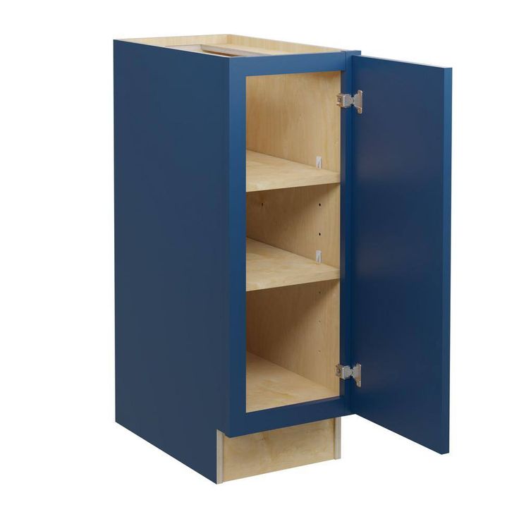 Home Decorators Collection Grayson 12 in. W x 24 in. D x 34.5 in. H Assembled Plywood Full Height Door Base Kitchen Cabinet in Mythic Blue RH