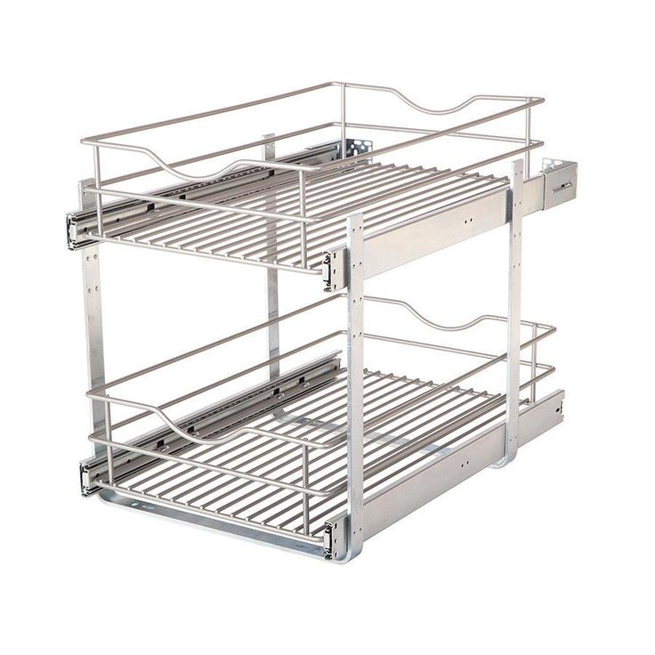 Knape & Vogt 14.56-in W x 19.25-in H 2-Tier Pull Out Metal Baskets & Organizers