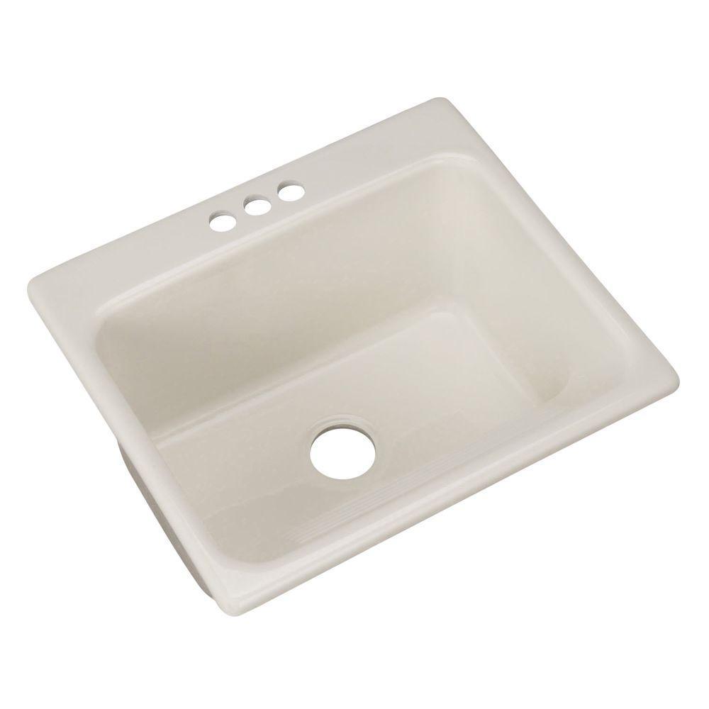 Kensington Drop-In Acrylic 25 in. 3-Hole Single Bowl Utility Sink in Ice Grey - Super Arbor