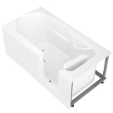 HD Series 60 in. Right Drain Step-In Walk-In Soaking Bath Tub with Low Entry Threshold in White - Super Arbor