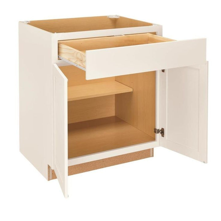 Diamond NOW Arcadia 27-in W x 35-in H x 23.75-in D TrueColor White Door and Drawer Base Stock Cabinet