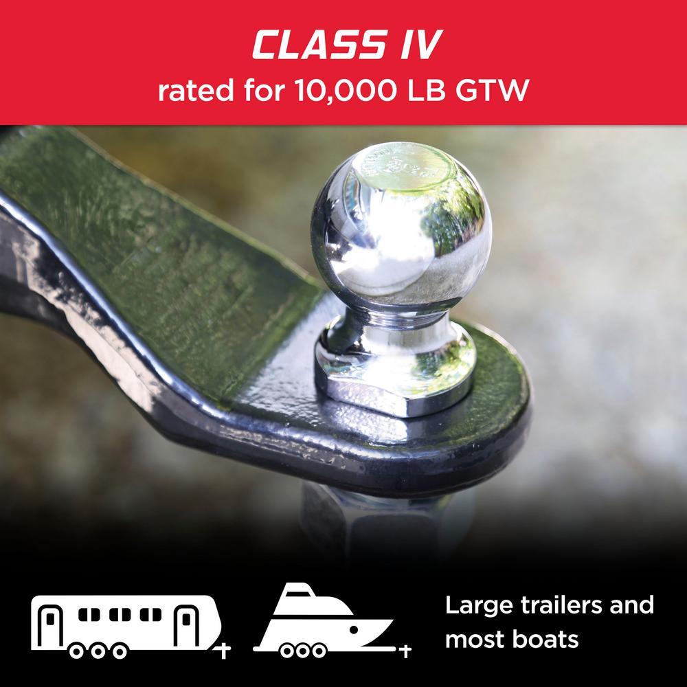 TowSmart 10,000 lb. Capacity 2 in. Ball x 1-1/4 in. Shank Diameter x 2-1/2 in. Shank Length Chrome Hitch Ball - Super Arbor