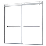 Lagoon 60 in. x 76 in. Left Drain Alcove Shower Kit in Carrara White and Silver Hardware - Super Arbor