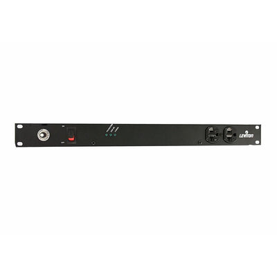 12 Outlet NEMA 5-20R Horizontal Rack Mount Surge Protective Power Distribution Unit with NEMA L5-20P Locking Plug, Black - Super Arbor