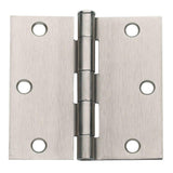 3.5 in. x 3.5 in. Satin Nickel Plain Bearing Steel Hinge with 1/4 in. Radius (Set of 2) - Super Arbor