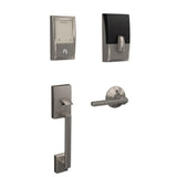 Century Encode Smart Wifi Door Lock with Alarm and Latitude Lever Handleset in Satin Nickel