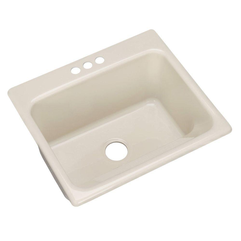 Kensington Drop-In Acrylic 25 in. 3-Hole Single Bowl Utility Sink in Ice Grey - Super Arbor