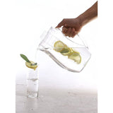 84 fl. oz. Clear Pitcher with Removable Fruit Infuser Rod and Ice Rod, Non-Slip Handle, Drip-Free Spout