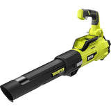 RYOBI 125 MPH 550 CFM 40-Volt Lithium-Ion Brushless Cordless Jet Fan Leaf Blower - 4.0 Ah Battery and Charger Included