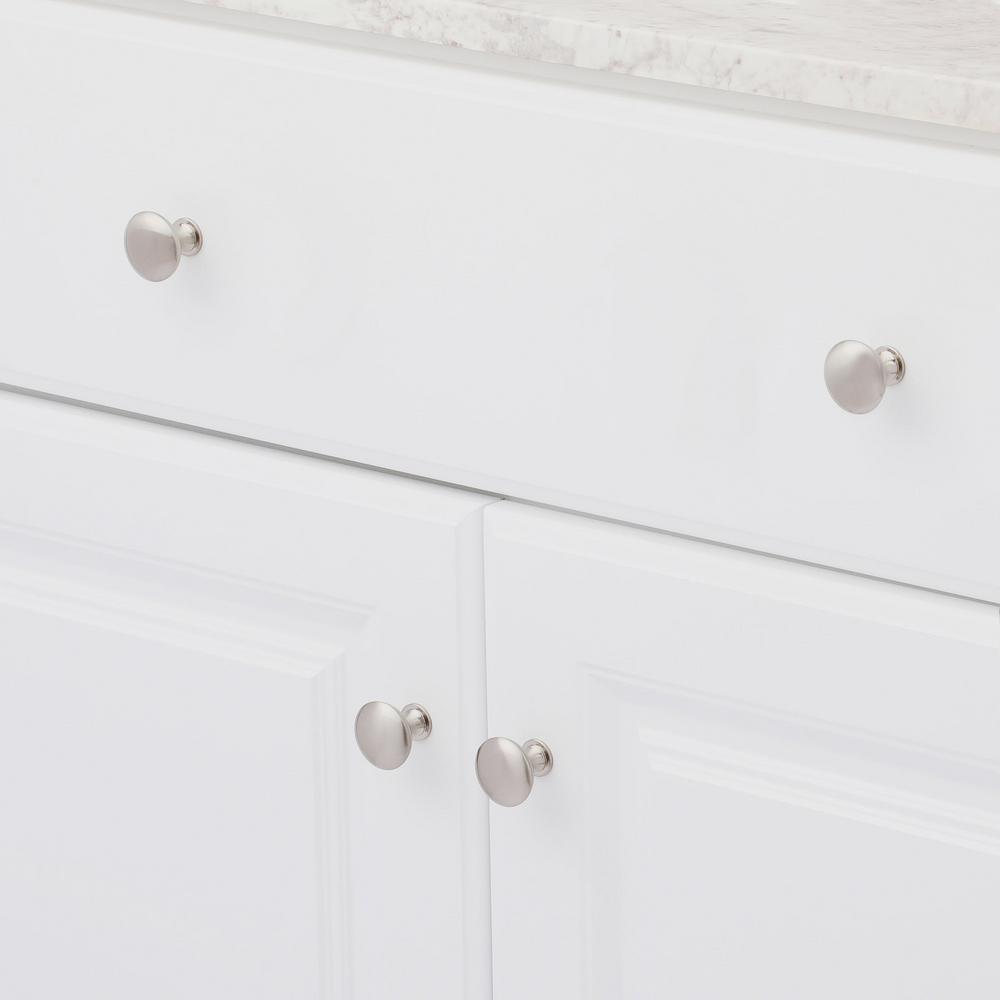 1-1/5 in. (30 mm) Brushed Nickel Cabinet Knob (10 per Pack) - Super Arbor