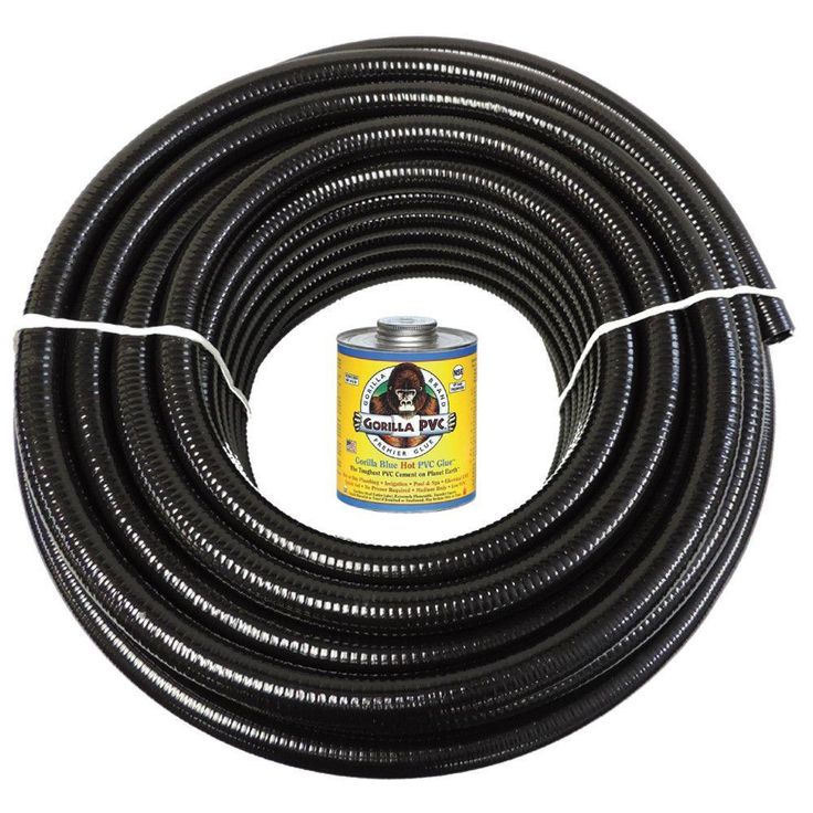 4 in. x 25 ft. Black PVC Schedule 40 Flexible Pipe with Gorilla Glue