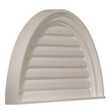 32 in. x 16 in. Half Round Primed Polyurethane Paintable Gable Louver Vent - Super Arbor