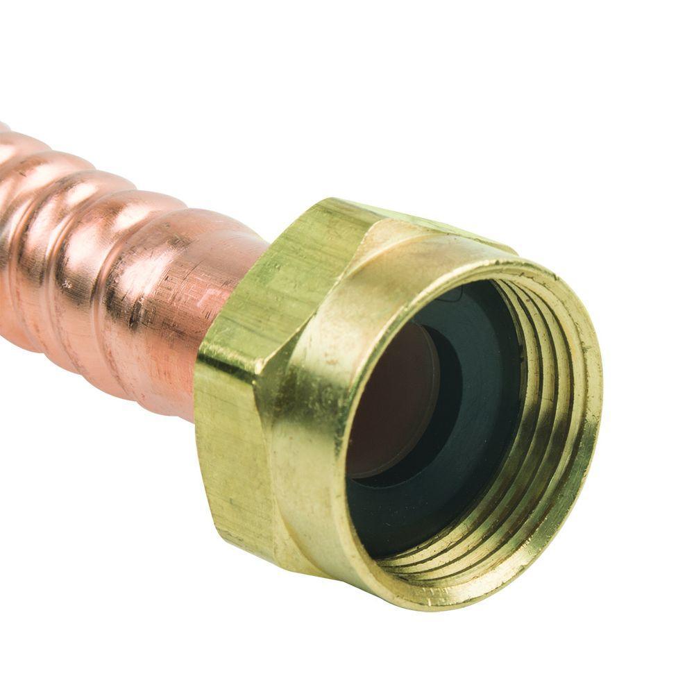 1 in. FIP x 3/4 in. Nominal Male/ Female Sweat x 18 in. Copper Water Heater Connector (7/8 in. O.D.)