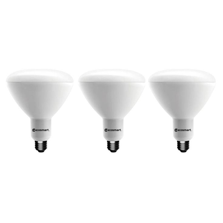 EcoSmart 75-Watt Equivalent BR40 Dimmable LED Light Bulb Soft White (3-Pack)