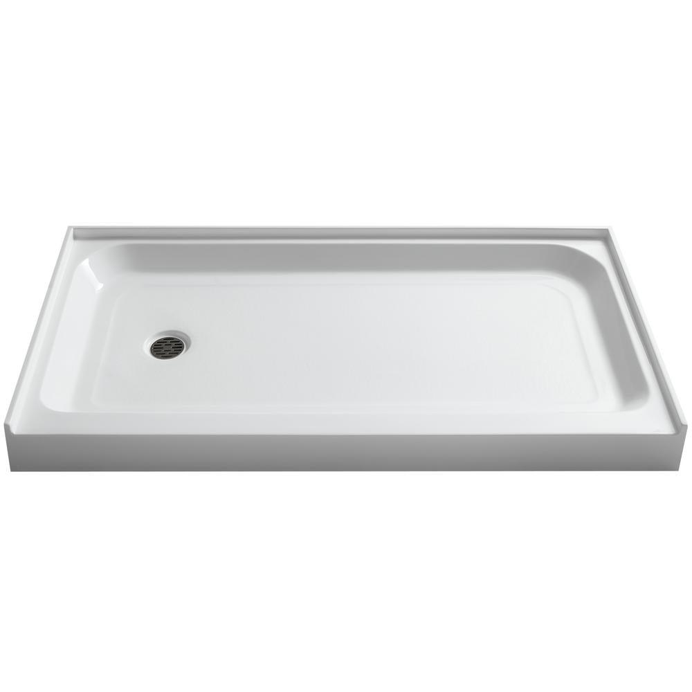 Tier 36 in. x 60 in. Single Threshold Shower Base in White - Super Arbor