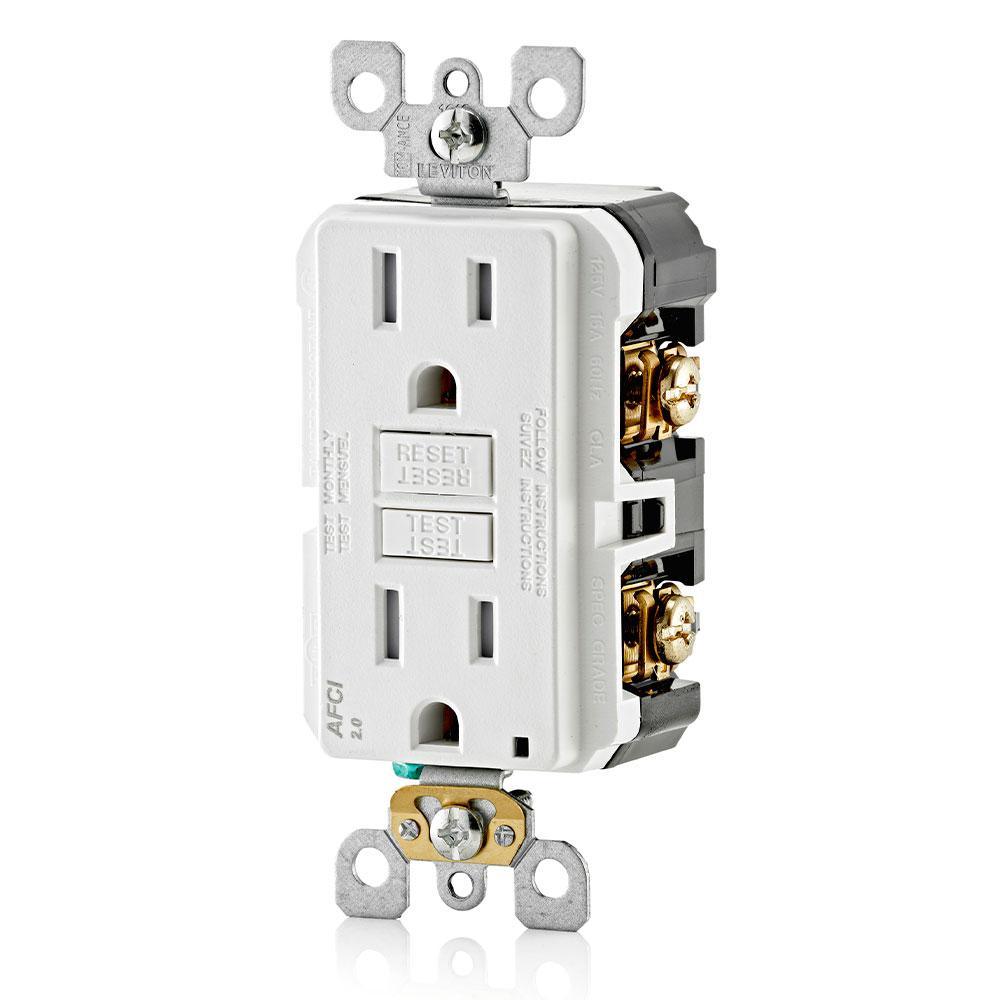 15 Amp Tamper Resistant AFCI Outlet, White - Super Arbor