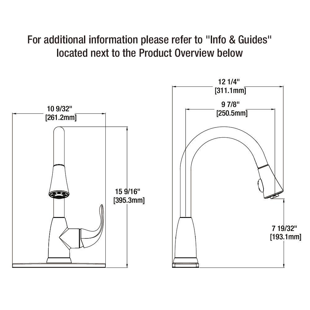 Market Single-Handle Pull-Down Sprayer Kitchen Faucet in Chrome - Super Arbor