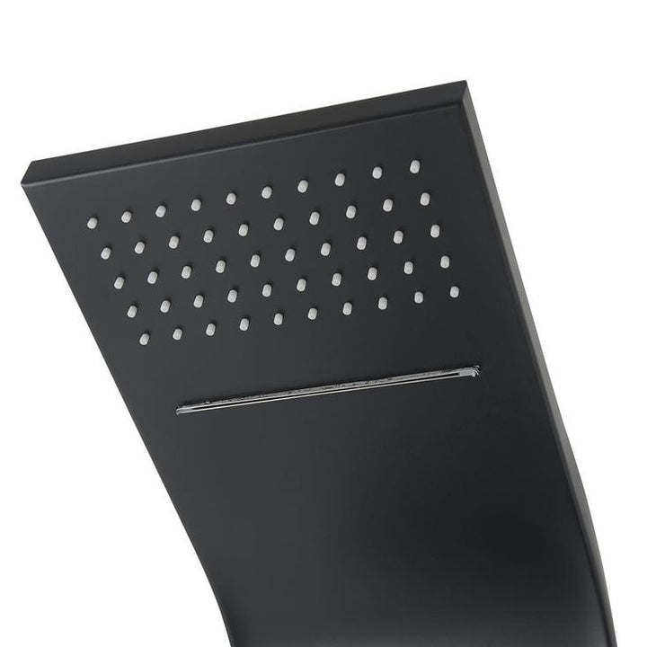 65 in. 8-Jet Rainfall Shower System with Waterfall Shower Head and Shower Wand in Black Painted Stainless Steel