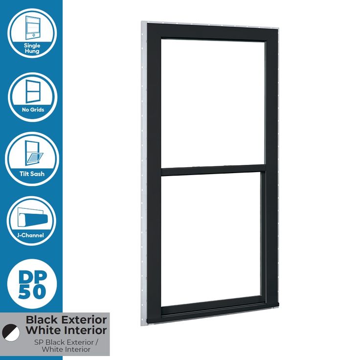 RELIABILT 150 Series New Construction 35-1/2-in x 71-1/2-in x 3-1/4-in Jamb Black Vinyl Dual-pane Single Hung Window Half Screen Included