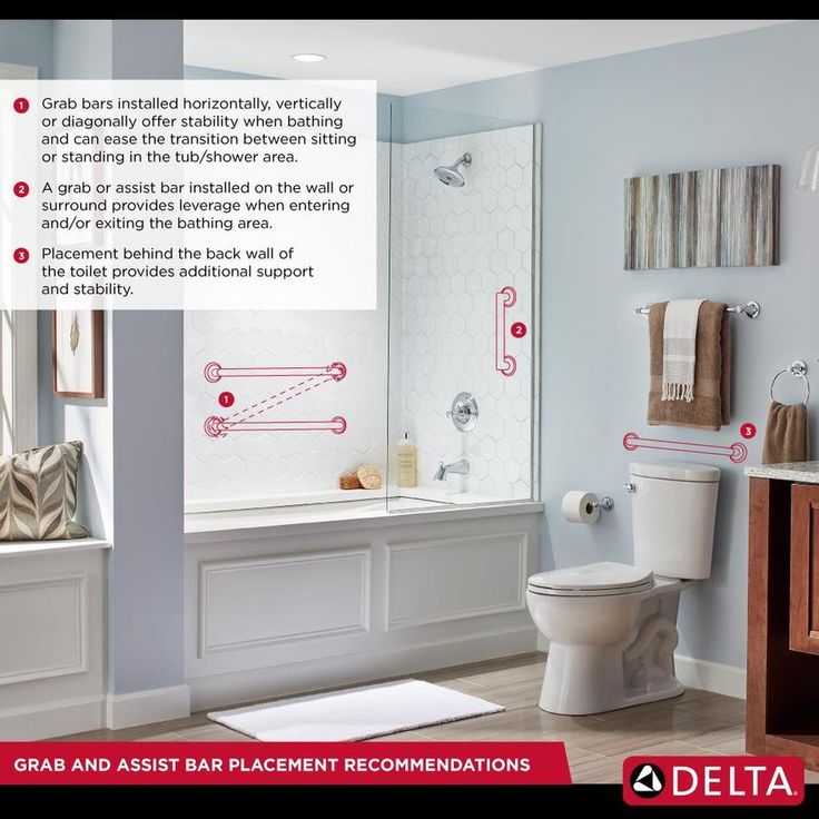 Delta 16-in Peened and Bright Stainless Wall Mount (ADA Compliant) Grab Bar