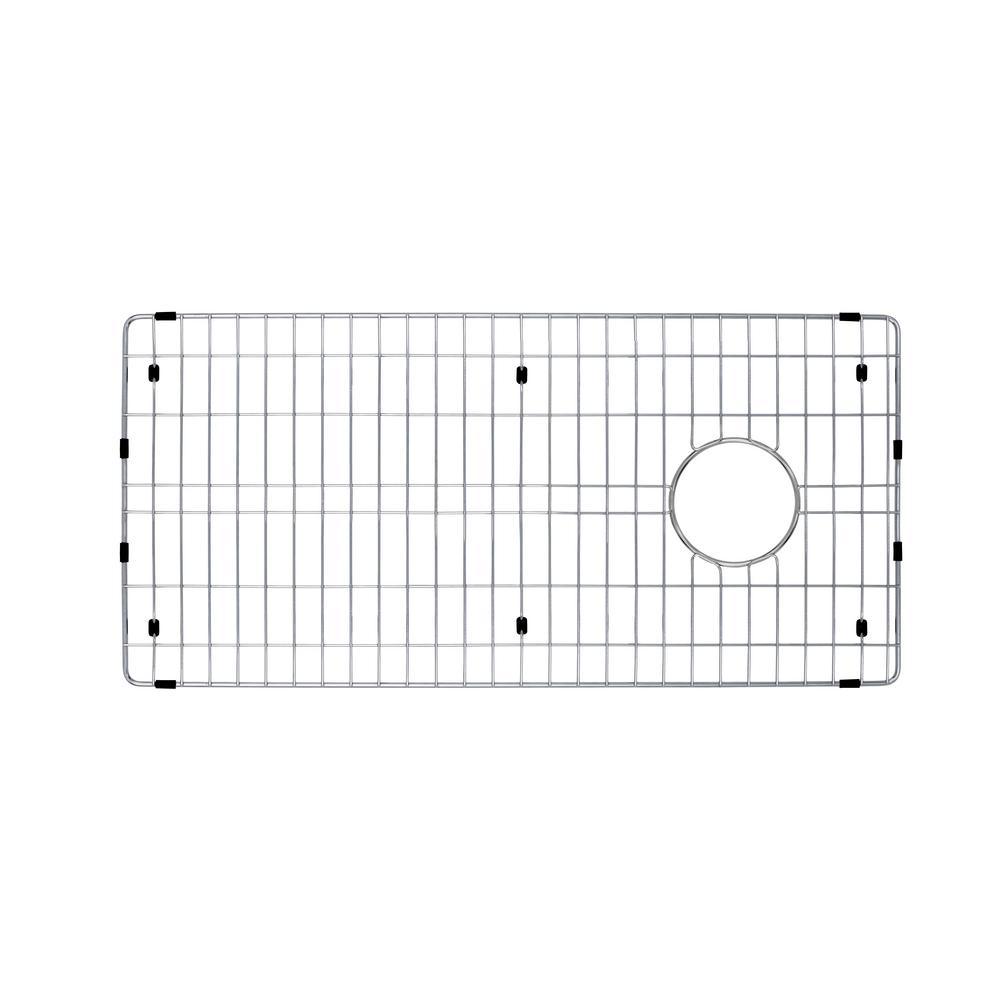 Fireclay 33 in. Single Bowl Farmhouse Apron Front Reversible Kitchen Sink in White with Cutting Board and Grid - Super Arbor