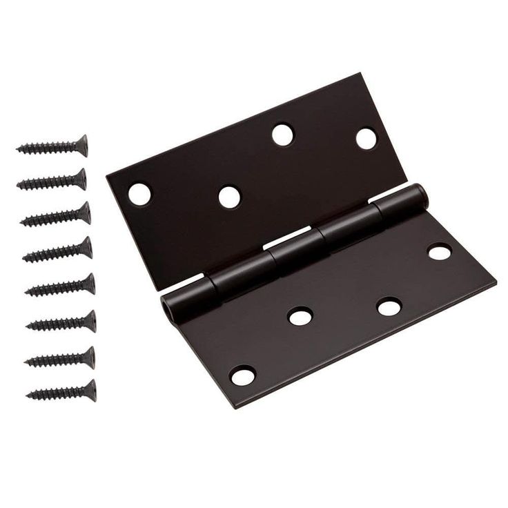 4 in. Matte Black Square Corner Smooth Action Hinge (3-Pack)