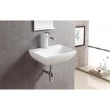 Elanti Wall-Mounted Rectangular Compact Bathroom Sink in White