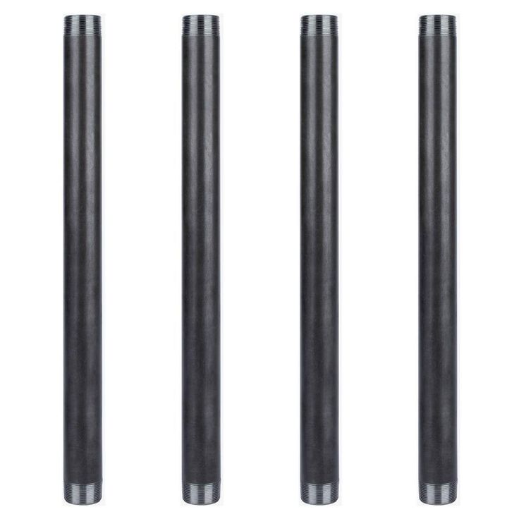 1-1/2 in. x 24 in. Industrial Steel Grey Plumbing Pipe in Black (4-Pack)