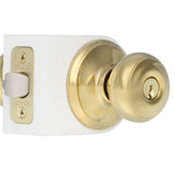 Georgian Bright Brass Keyed Entry Door Knob - Super Arbor
