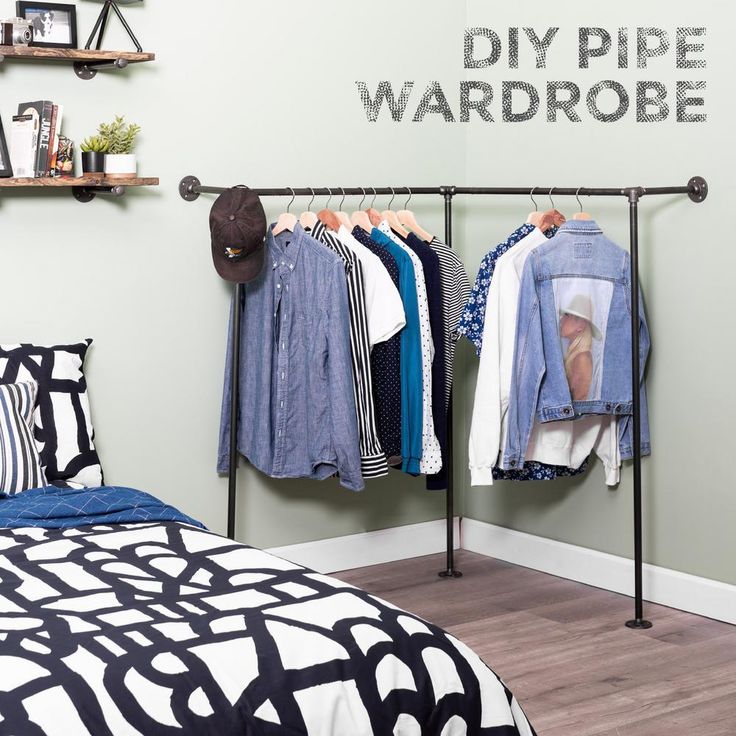 1/2 in. x 5 ft. L Black Pipe  Corner Wall Mounted Clothing Rack Kit
